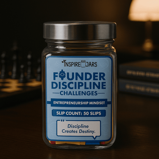Founder Discipline Challenge Jar – 50 Motivational Notes for Entrepreneurs | Inspire Jars