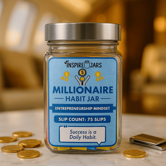 Millionaire Habit Jar | 75 Daily Success & Wealth Mindset Notes for Entrepreneurs | Inspire Jars