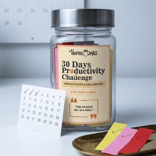30 Days Productivity Challenge Jar | Motivational Gift for Goal Chasers