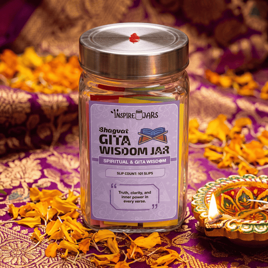 Bhagavad Gita Wisdom Jar | 101 Daily Slips of Spiritual Guidance & Mindfulness Gift
