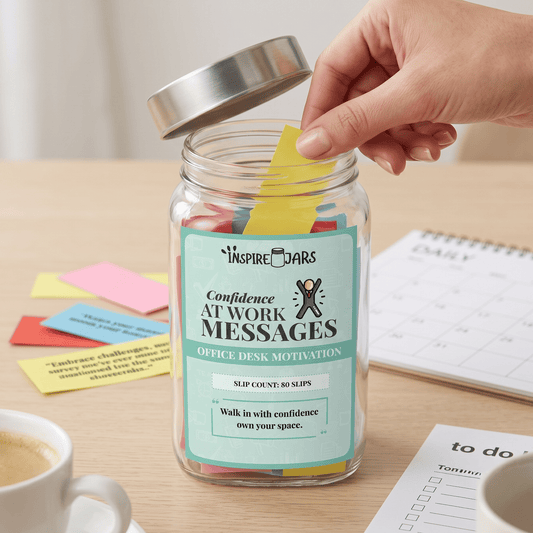 Confidence at Work Message Jar | Daily Office Desk Motivation & Career Gifts