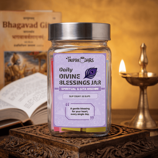 Daily Divine Blessings Jar | Spiritual & Gita Wisdom Gift