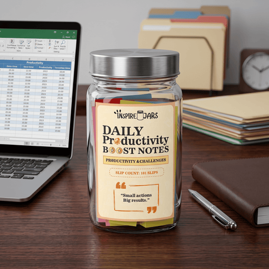 Daily Productivity Booster Notes | Ultimate Motivation & Focus Gift Jar