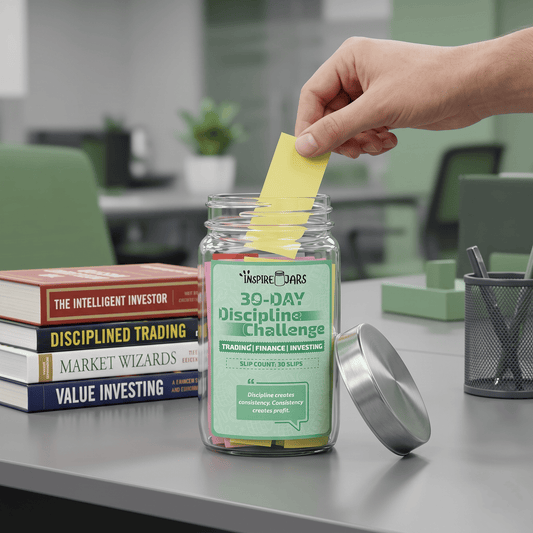 Discipline for Traders 30-Day Challenge Jar | Master the Markets Mental Toughness Gift