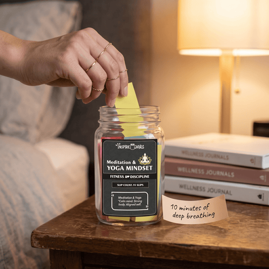 Meditation and Yoga Mindset Jar | Daily Mindfulness & Fitness Gift