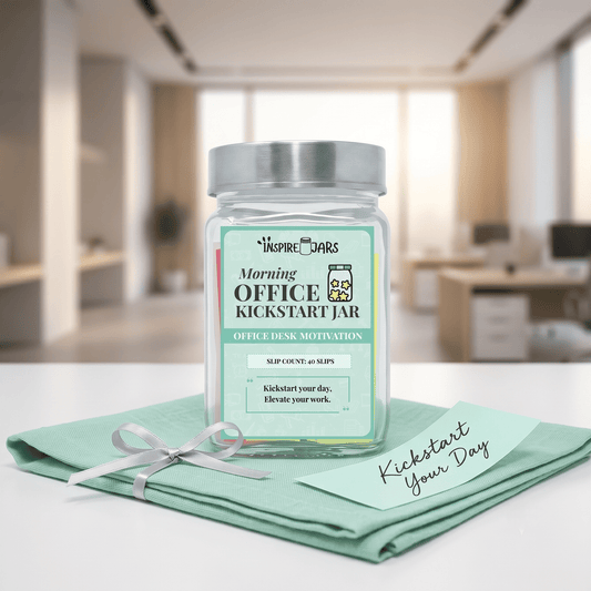 Morning Office Kickstart Jar | Daily Office Desk Motivation Gift