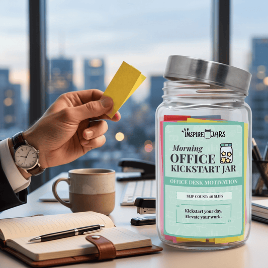 Morning Office Kickstart Jar | Daily Office Desk Motivation Gift
