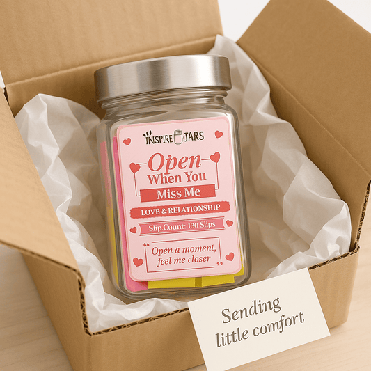 Open When You Miss Me Jar | Romantic Gift for Long Distance Couples
