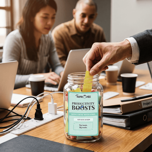Productivity Booster Jar | Office Desk Motivation & Daily Inspiration Gift