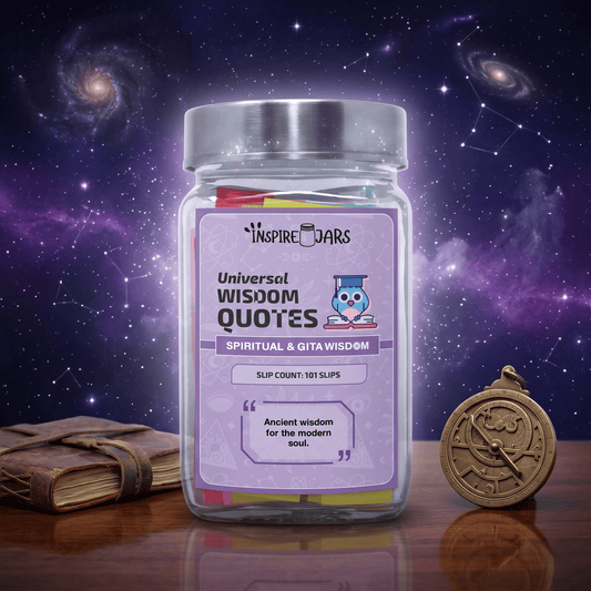 Universal Wisdom Quotes Jar | Daily Spiritual Inspiration & Gita Wisdom Gift