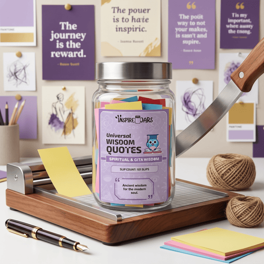 Universal Wisdom Quotes Jar | Daily Spiritual Inspiration & Gita Wisdom Gift