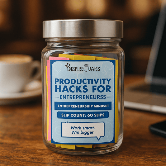 Productivity Hack for Entrepreneurs Jar | 60 Daily Motivation Notes | Inspire Jars