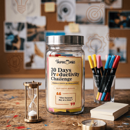 30 Days Productivity Challenge Jar | Motivational Gift for Goal Chasers