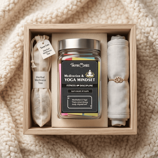 Meditation and Yoga Mindset Jar | Daily Mindfulness & Fitness Gift