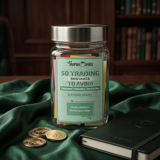 50 Trading Mistakes to Avoid | Inspire Jar® | Premium Finance & Investing Gift