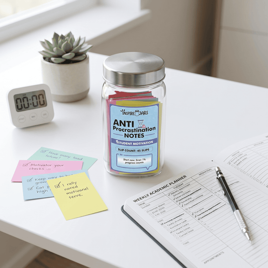 Anti Procrastination Notes Inspire Jar | Motivational Gift for Students