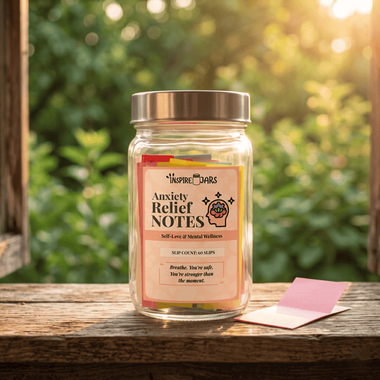 Anxiety Relief Notes Jar | Mental Wellness & Self-Love Gift