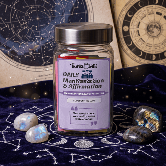 Daily Manifestation & Affirmation Jar | Law of Attraction Gift for Mindfulness