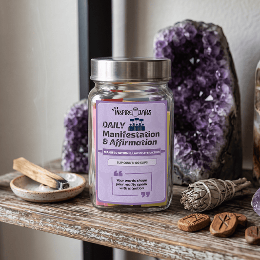 Daily Manifestation & Affirmation Jar | Law of Attraction Gift for Mindfulness