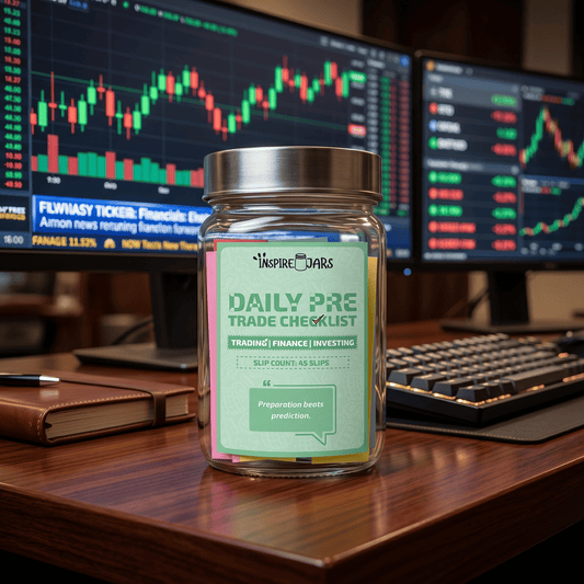 Daily Pre-Trade Checklist Jar | Focus & Strategy Gift for Traders