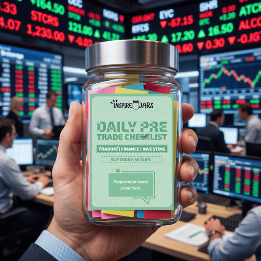 Daily Pre-Trade Checklist Jar | Focus & Strategy Gift for Traders
