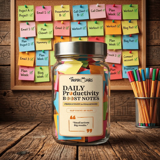 Daily Productivity Booster Notes | Ultimate Motivation & Focus Gift Jar