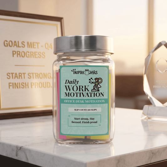 Daily Work Motivation Quotes Jar | Perfect Office Desk Motivation Gift