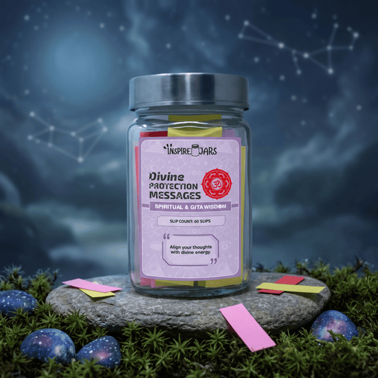 Divine Protection Message Jar | Spiritual Gift & Gita Wisdom Keepsake