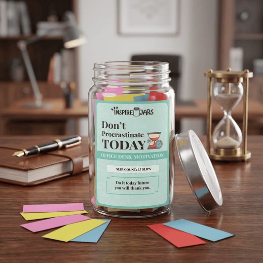 Don't Procrastinate Today Jar | Office Desk Motivation & Productivity Gift