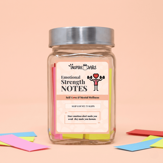 Emotional Strength Notes Jar | Self Love &amp; Mental Wellness Gift
