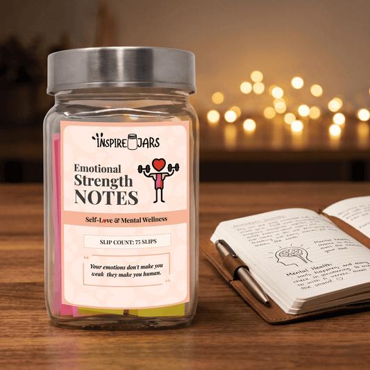 Emotional Strength Notes Jar | Self Love &amp; Mental Wellness Gift