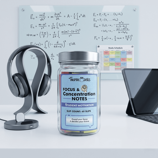 Focus Concentration Notes Inspire Jar | Motivational Student Gift