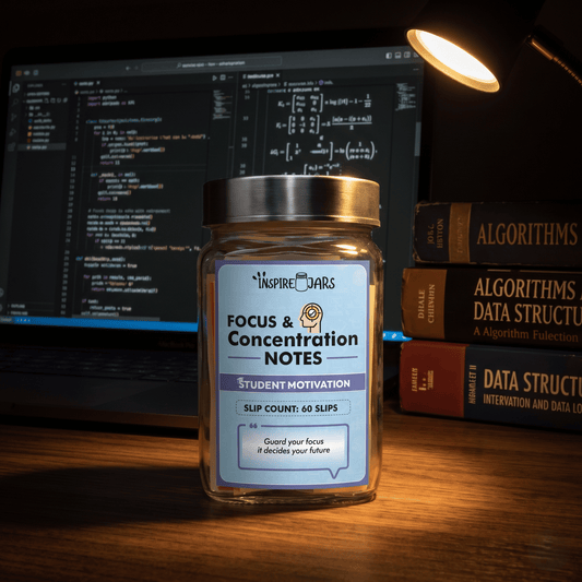 Focus Concentration Notes Inspire Jar | Motivational Student Gift