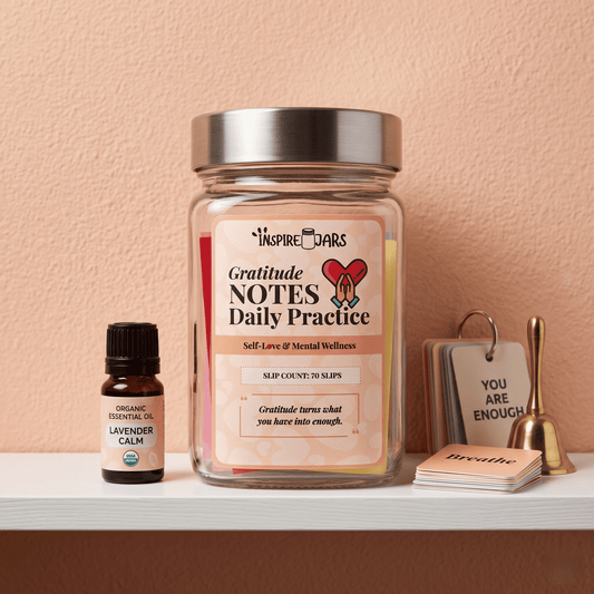 Gratitude Notes Daily Practice Jar | Self Love &amp; Mental Wellness Keepsake