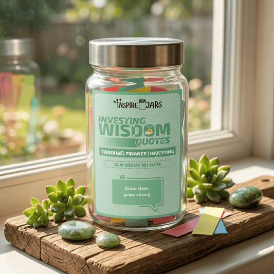 Investing Wisdom Quotes Jar | 101 Daily Insights & Financial Inspiration Gift