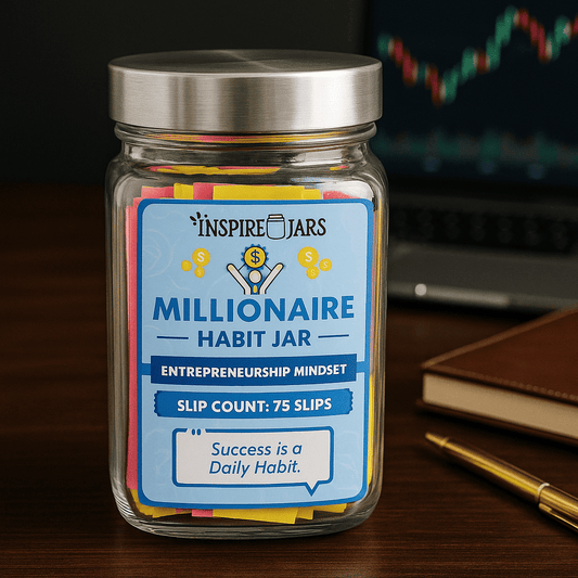 Millionaire Habit Jar | 75 Daily Success & Wealth Mindset Notes for Entrepreneurs | Inspire Jars