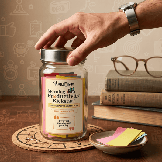 Morning Productivity Kickstart Notes Jar | Daily Motivation & Goal Setting Gift