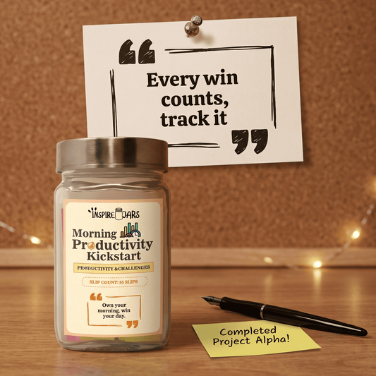 Morning Productivity Kickstart Notes Jar | Daily Motivation & Goal Setting Gift
