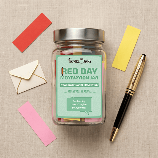 Red Day Motivation Jar | Inspiring Gift for Traders & Investors