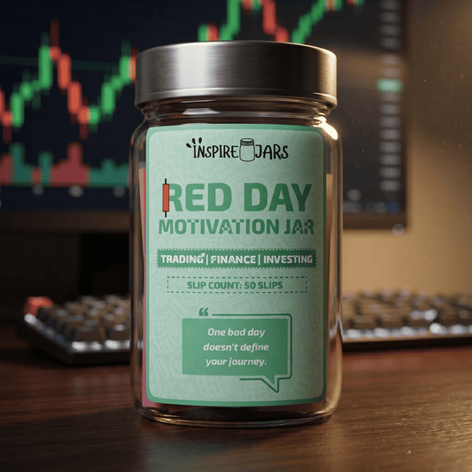 Red Day Motivation Jar | Inspiring Gift for Traders & Investors