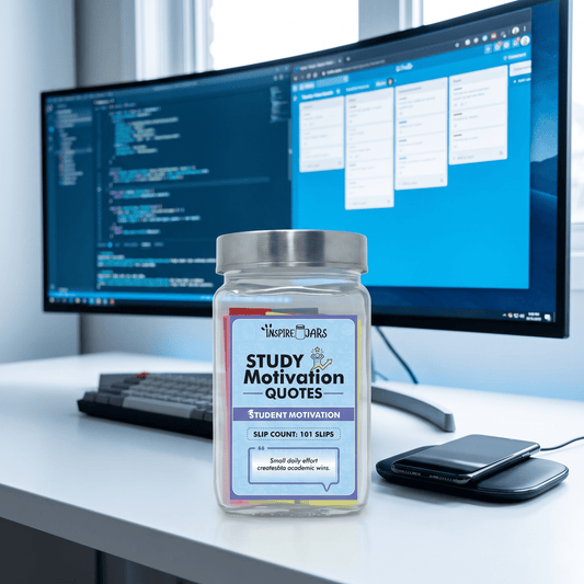 Study Motivation Quotes Jar | Daily Inspiration Gift for Students